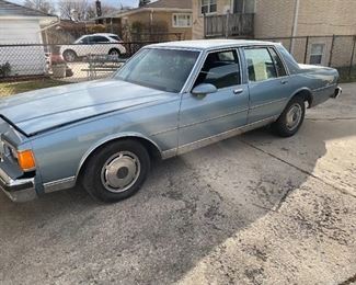 1986 Chevrolet caprice
106k miles $9800 OBO
Garage Kept, very good condition, runs great. 
Mechanic inspected car and we spent $1000 to get it into tip top shape
Comes with additional parts owner was in the process of restoring it. Car has been in many car shows and is a great car for a collector. We are an estate sale company selling the car on behalf of the estate. 
Call Sonny 630 290 3825 to see car in person