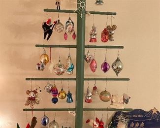 Vintage Christmas ornaments,  Felt, glass and plastic
