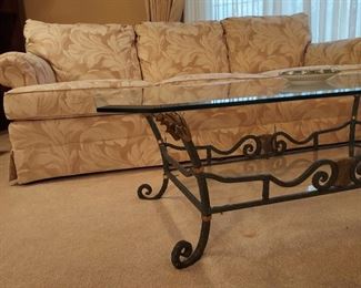 2 Tier Scroll Bevel Glass Coffee Table