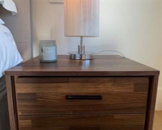 Bedside table and lamp