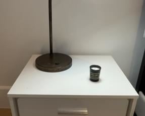 Bedside table and lamp