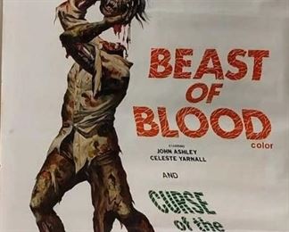 WOW Beast of Blood 70s Horror Film Poster