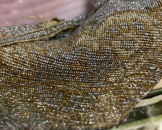 ANTIQUE BEADED METAL HANDBAG