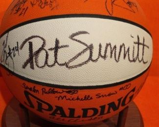 Signed by Pat Summitt and players basket ball. 