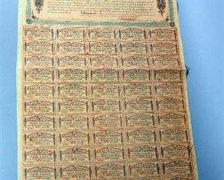 Confederate States Of America $1000 Bond, Feb 17, 1864, Fifth Series, Printed In Columbia, SC, Only Missing One Of The 36 Coupons