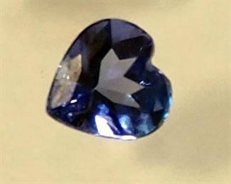 Loose Heart Shape Gemstones, Believed To Be Tanzanite, Approx .44 g (2.2 ct)