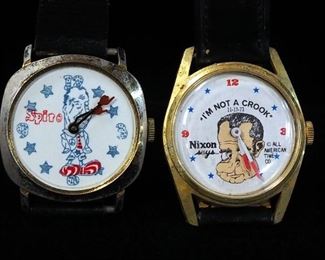 Richard Nixon And Spiro Agnew Wristwatches (No Face Cover On Agnew Watch