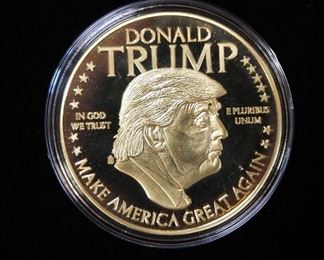 Donald Trump Make America Great Again Wristwatches, Qty 2, And 24K Gold Plated Donald Trump Coins, Qty 2, Both With COAs