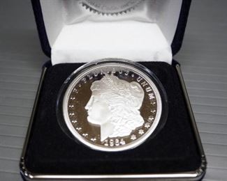 Cook Island Tribute To The United States Silver Clad Morgan Silver Dollar Tribute Coins In Display Boxes, Qty 5