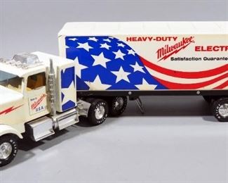 Nylint Freightliner Milwaukee Tools Pressed Metal Conventional Cab 18-Wheeler, 24.5" Long