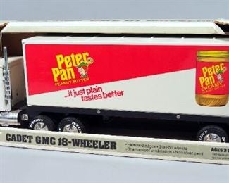 Nylint Cadet GMC Peter Pan Peanut Butter Pressed Metal Cabover 18-Wheeler, 21.25" Long, In Box