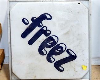 Illuminated "-Freez" Sign, 30" W x 30" H x 7.5" D (Including Back Mount), Untested