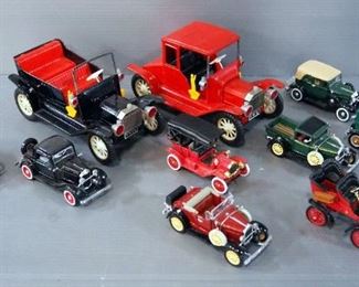 Diecast And Tin Litho Model Antique Cars, Various Scales, Total Qty 10