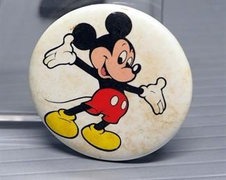 Button Assortment, Includes Political, Mickey Mouse, Shirley Temple, Promotional, And More