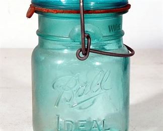 Ball And Atlas Blue Tint Mason Jars, Qty 17, Most With Lids
