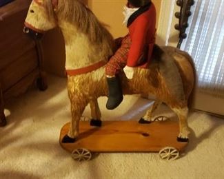 Skin horse and rider. Very old but in good shape!