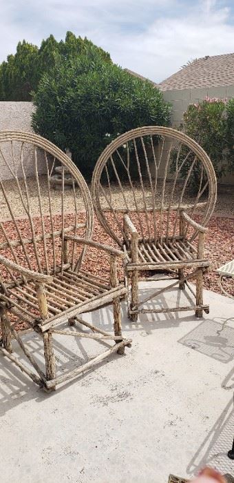  Large willow branch chairs for indoor or outside 