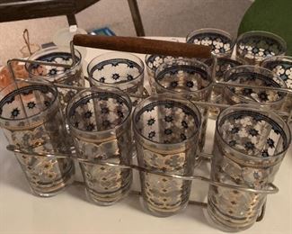 Fabulous MCM cocktail glasses and holder!
