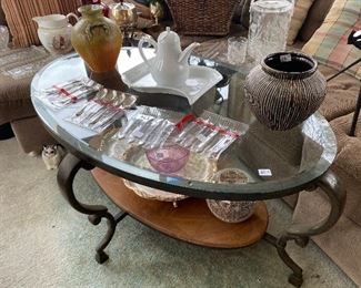 Glass top coffee table