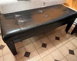 Faux leather bench