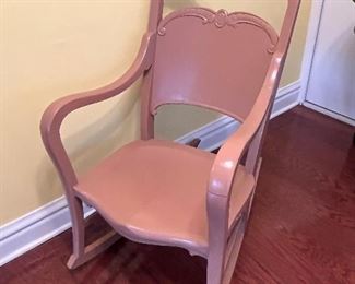 Painted wood rocking chair