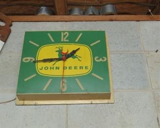 John Deere Dealer Clock - RARE -15" x 17"
