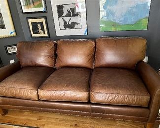 Classic color for great leather sofa and matching chair