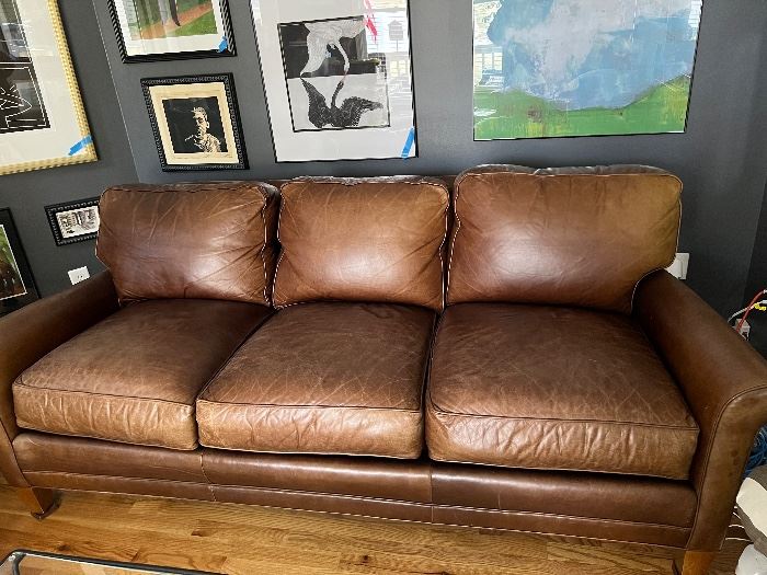 Classic color for great leather sofa and matching chair