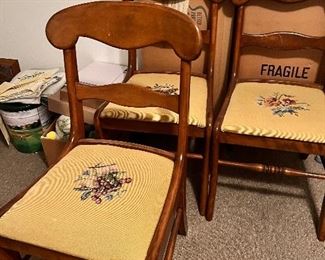 Set of 4 Needle Point Chairs
