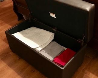 Leather Bench with Storage 