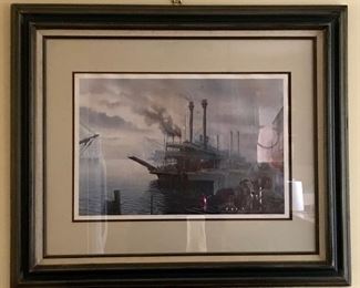 Seascape Lithograph  by H.T. Becker 