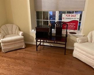 Pair of white chairs $75