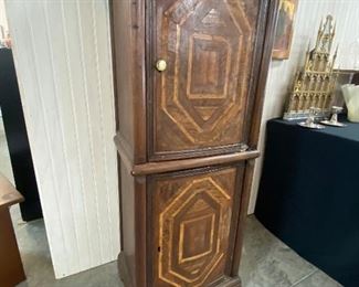 Ancient inlaid wood two door cabinet 