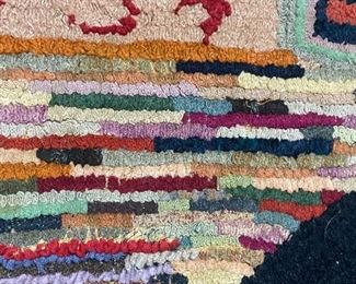 Close-up view of the hook rug