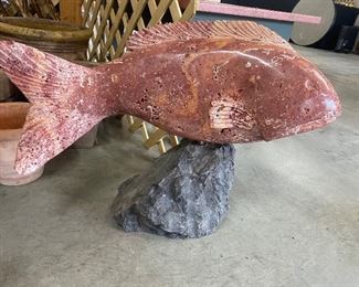 Large stone fish 26” long x 9”