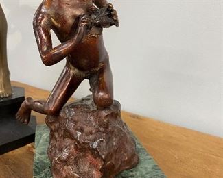 Bronze Statue with marble base