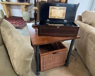 Antique Swiss Music Box, 12 tune with tune card and indicator, plays well, sounds great!