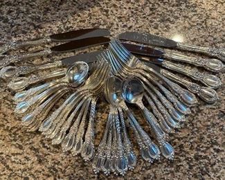 Towle Charlemagne Sterling service for 8 +8 serving pieces 2,133 grams 