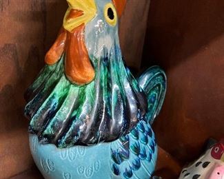 Vintage Folk Art Rooster Pitcher