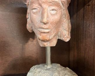 Mounted Antique Carved Stone Head