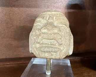 Mounted Antique Carved Stone Head
