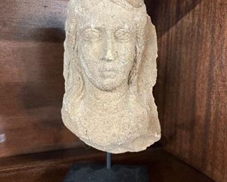 Mounted Antique Carved Stone Head