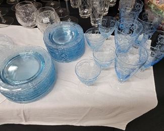 Fostoria "Versailles" Blue Depression Glass