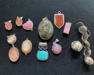 Sterling silver mounted pendants