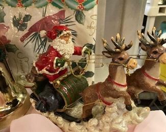 Santa and reindeer figurine 