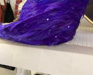 Purple feather hat