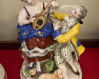 German porcelain lady with guitar