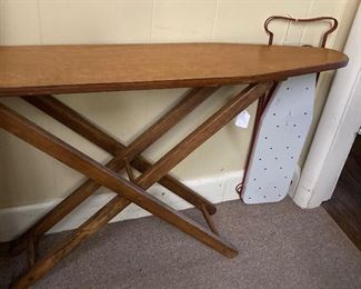 Adjustable child’s wooden ironing board and child’s metal ironing board 