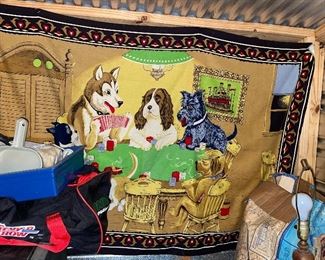 Dogs playing poker tapestry