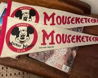 Vintage Mickey Mouse Mouseketeer pennants